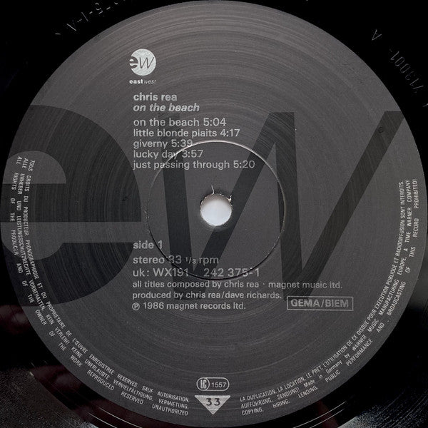 Chris Rea – On The Beach LP vinyl record, image 3 of 7