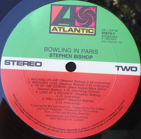 Stephen Bishop – Bowling In Paris LP vinyl record, image 4 of 4