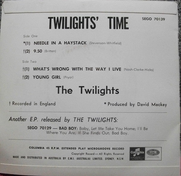 The Twilights – Twilights' Time 7" vinyl record, image 2 of 4