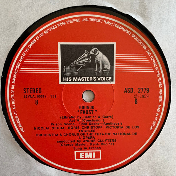 Charles Gounod, Victoria De Los Angeles, Nicolai Gedda, Boris Christoff, Orchestre National De L'Opéra De Paris, Choeur National De L'Opéra De Paris, André Cluytens – Faust (4xLP) LP vinyl record, image 9 of 10
