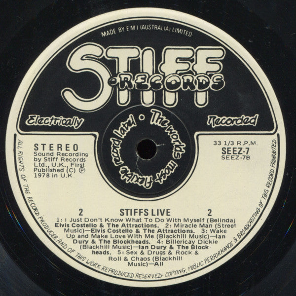Various – Stiffs Live Stiffs LP vinyl record, image 4 of 4