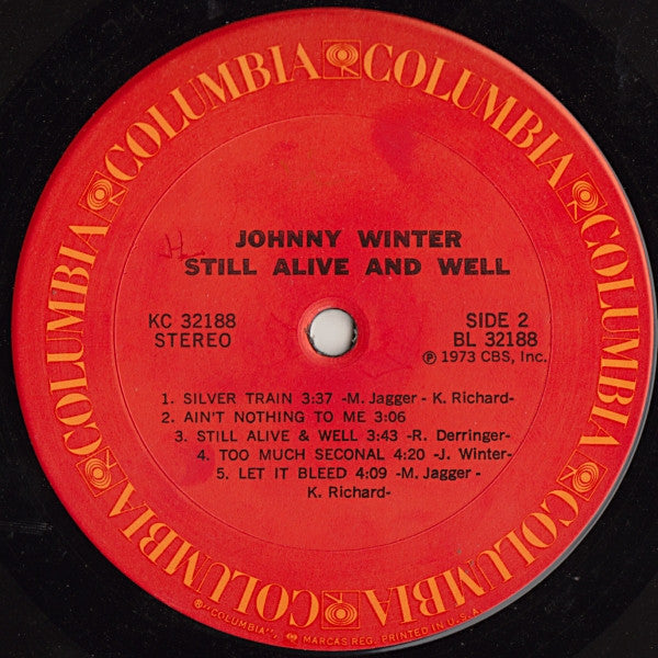 Johnny Winter – Still Alive And Well LP vinyl record, image 6 of 6