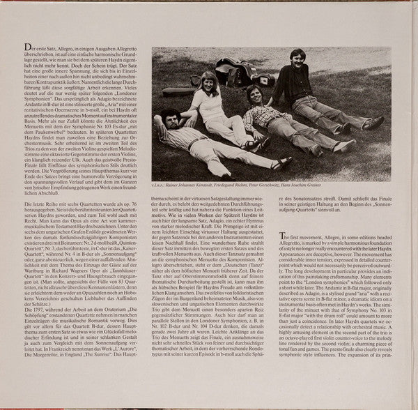 Joseph Haydn, Kreuzberger Streichquartett – Streichquartette Op. 76 Nr.4 »Sonnenaufgang« & Op. 64 Nr.6 LP vinyl record, image 2 of 6