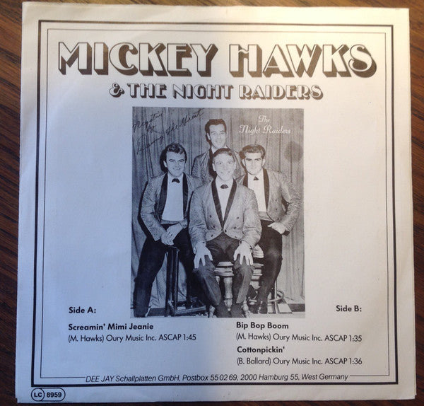 Mickey Hawks, The Night Raiders – Screamin' Mimi Jeanie 7" vinyl record, image 2 of 4