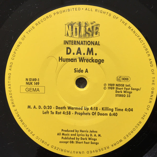 D.A.M. – Human Wreckage LP vinyl record, image 3 of 8