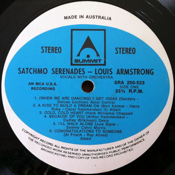 Louis Armstrong – Satchmo Serenades LP vinyl record, image 3 of 4
