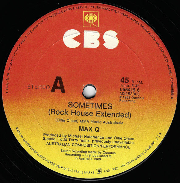 Max Q – Sometimes 12" vinyl record, image 3 of 4