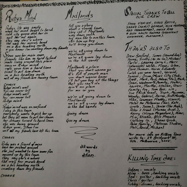 Killing Time – Ruby's Mind 12" vinyl record, image 3 of 5
