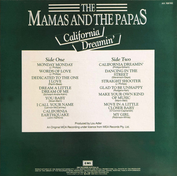 The Mamas & The Papas – California Dreamin' LP vinyl record, image 2 of 2