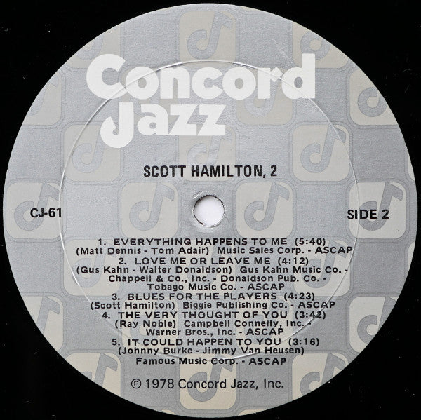 Scott Hamilton – Scott Hamilton, 2 LP vinyl record, image 5 of 5