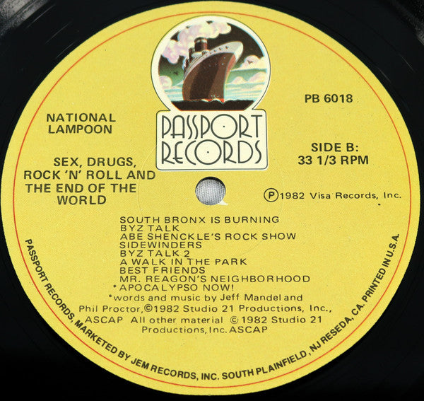 National Lampoon – Sex, Drugs, Rock 'n' Roll, And The End Of The World LP vinyl record, image 4 of 4