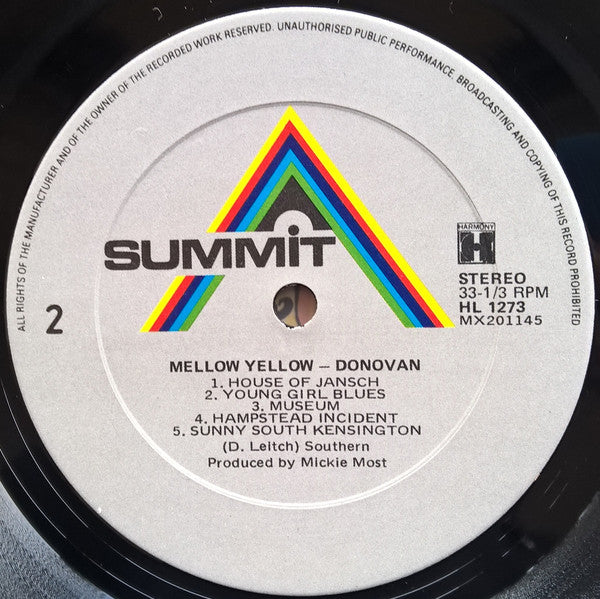 Donovan – Mellow Yellow LP vinyl record, image 4 of 4