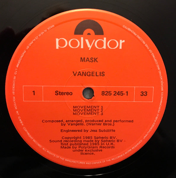 Vangelis – Mask LP vinyl record, image 3 of 4