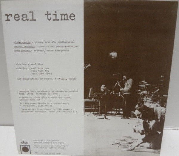 Alvin Curran, Andrea Centazzo, Evan Parker – Real Time LP vinyl record, image 2 of 5