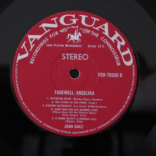 Joan Baez – Farewell, Angelina LP vinyl record, image 4 of 4