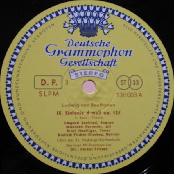 Ludwig van Beethoven, Ferenc Fricsay, Berliner Philharmoniker, Irmgard Seefried, Maureen Forrester, Ernst Haefliger, Dietrich Fischer-Dieskau, Chor Der St. Hedwigs-Kathedrale Berlin, Karl Forster – IX. Sinfonie - Egmont-Ouverture - Leonore III (2xLP) LP vinyl record, image 9 of 10
