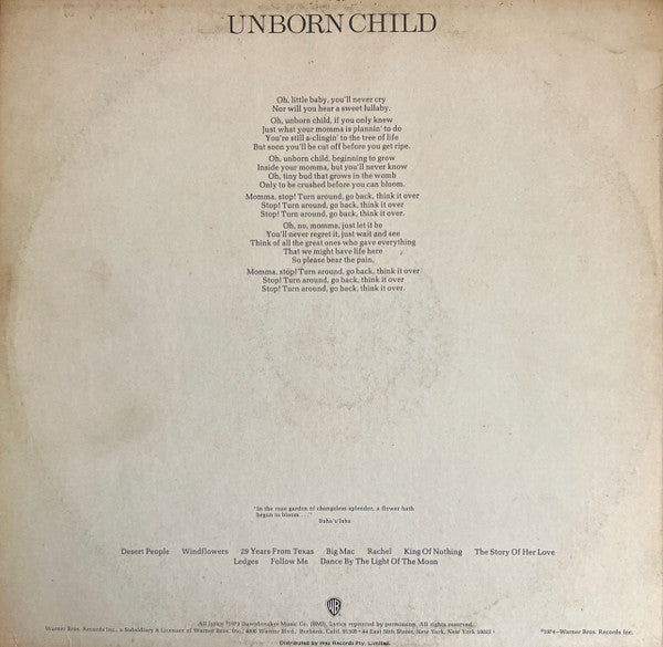 Seals & Crofts – Unborn Child LP vinyl record, image 2 of 4