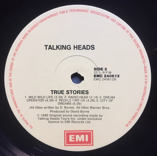 Talking Heads – True Stories LP vinyl record, image 4 of 6