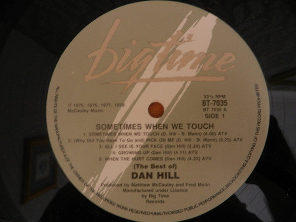 Dan Hill – Sometimes When We Touch: The Best Of Dan Hill LP vinyl record, image 4 of 4