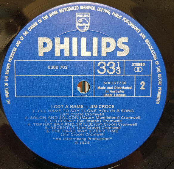 Jim Croce – I Got A Name LP vinyl record, image 4 of 4