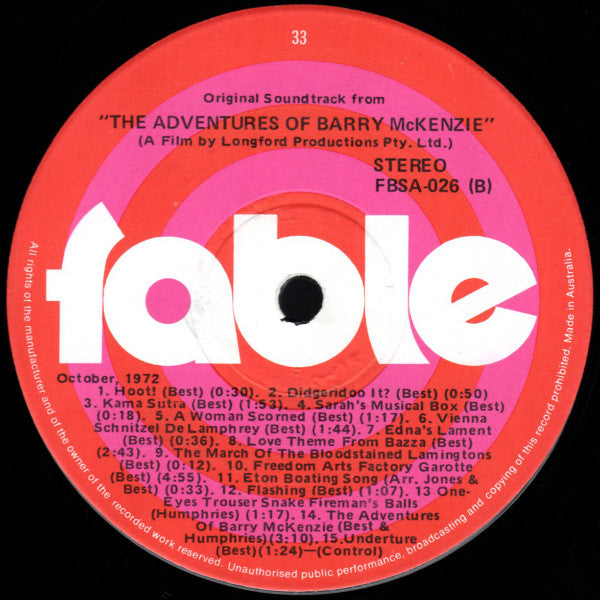 Barry Crocker, Peter Best – The Adventures Of Barry McKenzie Original Soundtrack LP vinyl record, image 5 of 5