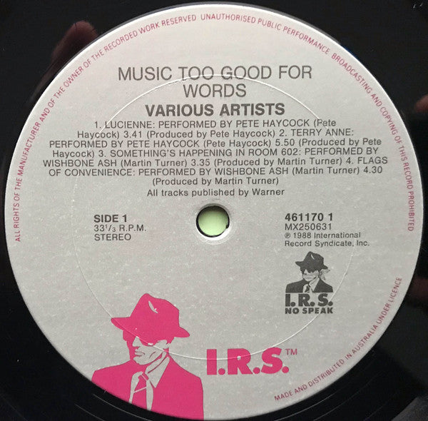 Various – Music Too Good For Words: A No Speak Sampler LP vinyl record, image 3 of 4