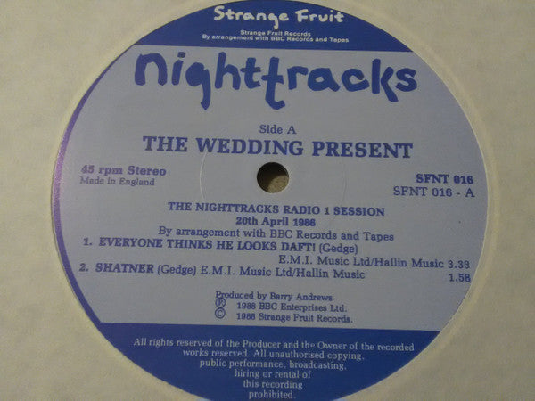 The Wedding Present – Radio 1 Session The Evening Show 12" vinyl record, image 8 of 8