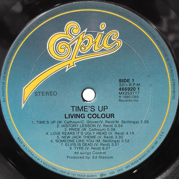 Living Colour – Time's Up LP vinyl record, image 3 of 4
