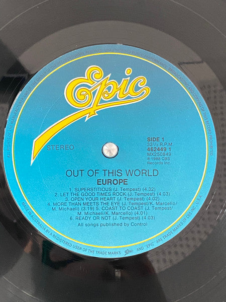 Europe – Out Of This World LP vinyl record, image 4 of 10