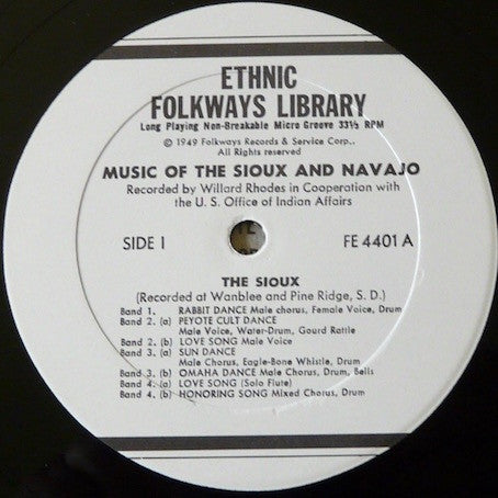 Sioux, Navajo – Music Of The Sioux And The Navajo LP vinyl record, image 2 of 3