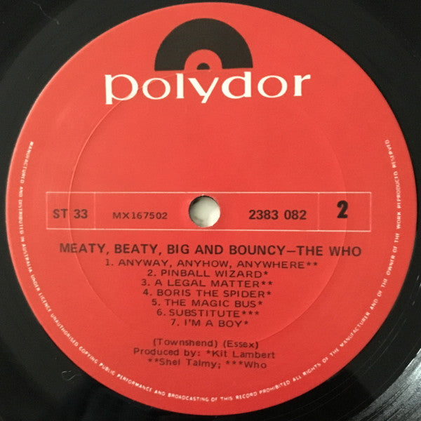 The Who – Meaty Beaty Big & Bouncy LP vinyl record, image 5 of 5