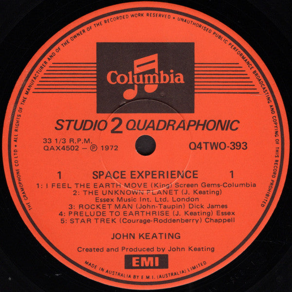 John Keating – Space Experience LP vinyl record, image 3 of 4