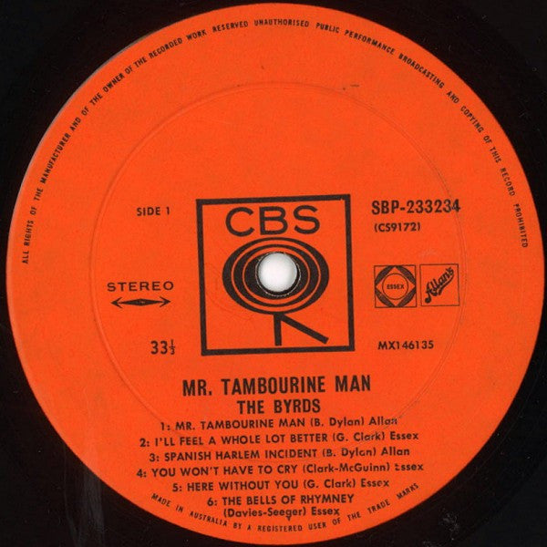 The Byrds – Mr. Tambourine Man LP vinyl record, image 3 of 4