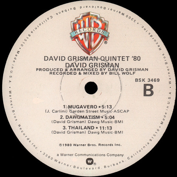 David Grisman – Quintet '80 LP vinyl record, image 4 of 4