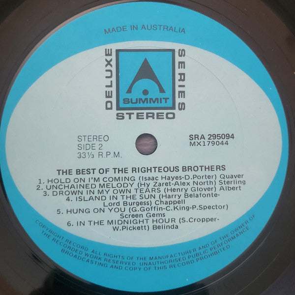 The Righteous Brothers – The Best Of LP vinyl record, image 4 of 4