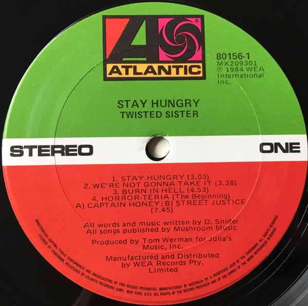 Twisted Sister – Stay Hungry LP vinyl record, image 3 of 8