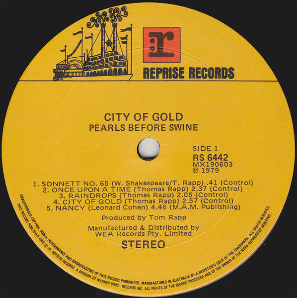 Tom Rapp, Pearls Before Swine – City Of Gold LP vinyl record, image 2 of 4