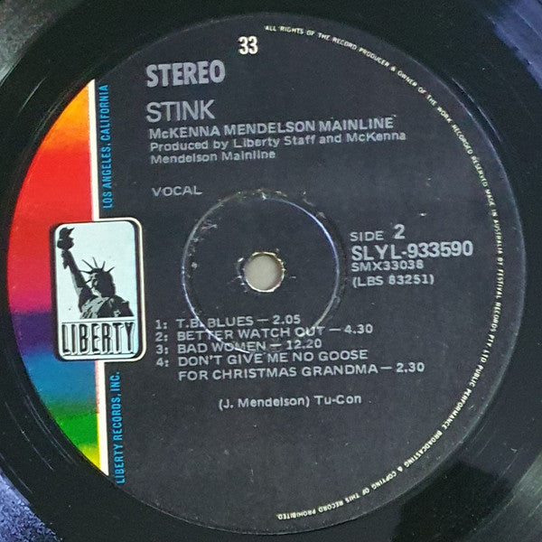 McKenna Mendelson Mainline – Stink LP vinyl record, image 4 of 4