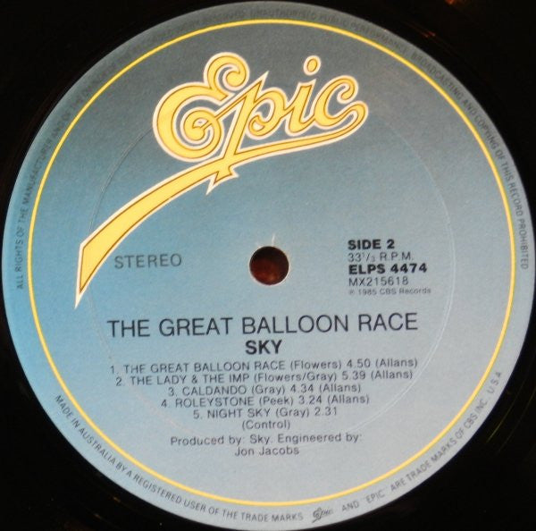 Sky – The Great Balloon Race LP vinyl record, image 4 of 4