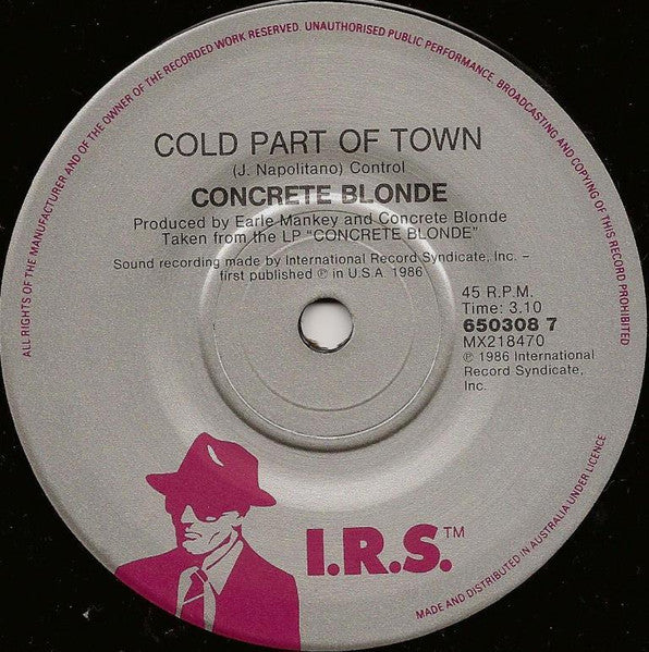 Concrete Blonde – True / Cold Part Of Town 7" vinyl record, image 2 of 3