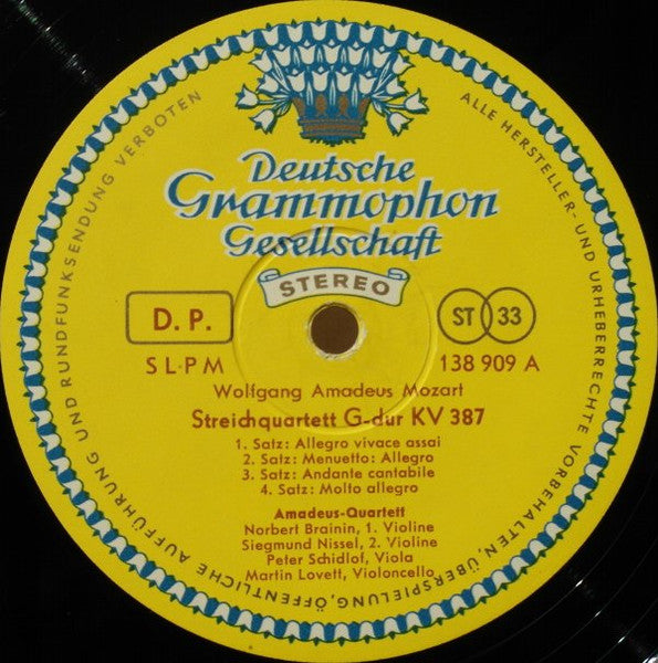 Wolfgang Amadeus Mozart, Amadeus-Quartett – Streichquartette G-Dur KV 387 Und A-Dur KV 464 LP vinyl record, image 3 of 4