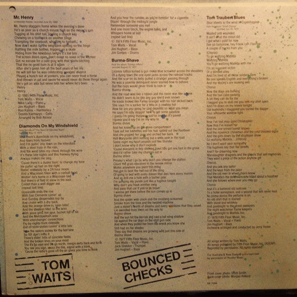 Tom Waits – Bounced Checks LP vinyl record, image 5 of 6