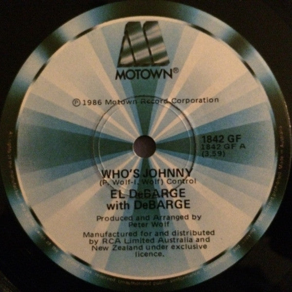 El DeBarge, DeBarge – Who's Johnny 7" vinyl record, image 3 of 4