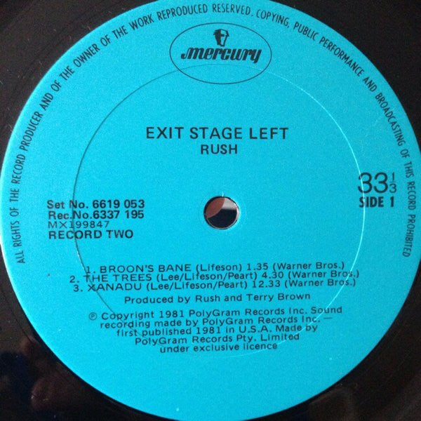 Rush – Exit...Stage Left (2xLP) LP vinyl record, image 7 of 8