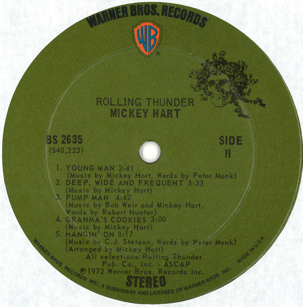 Mickey Hart – Rolling Thunder LP vinyl record, image 4 of 6