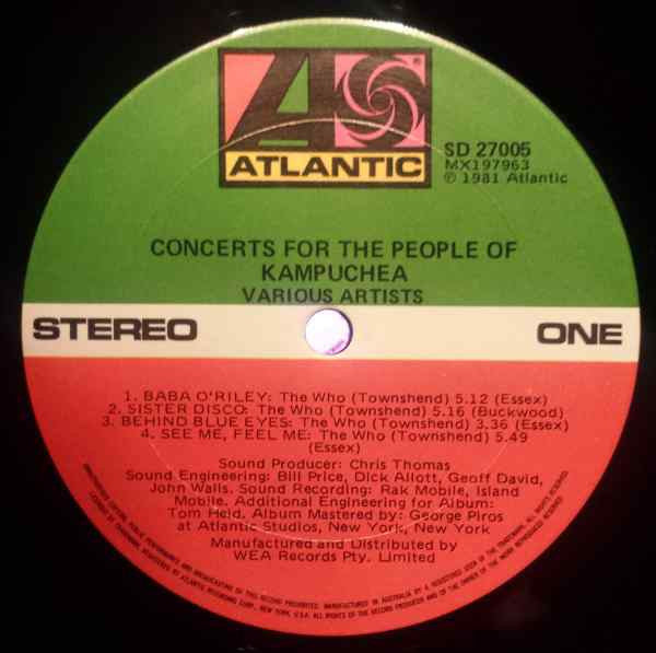 Various – Concerts For The People Of Kampuchea (2xLP) LP vinyl record, image 4 of 7