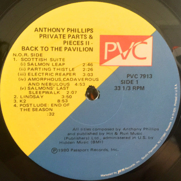 Anthony Phillips – Private Parts & Pieces II: Back To The Pavilion LP vinyl record, image 3 of 4