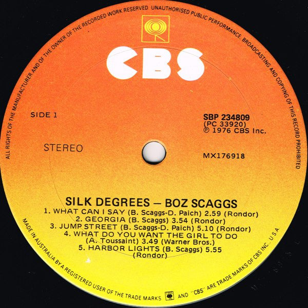 Boz Scaggs – Silk Degrees LP vinyl record, image 4 of 7