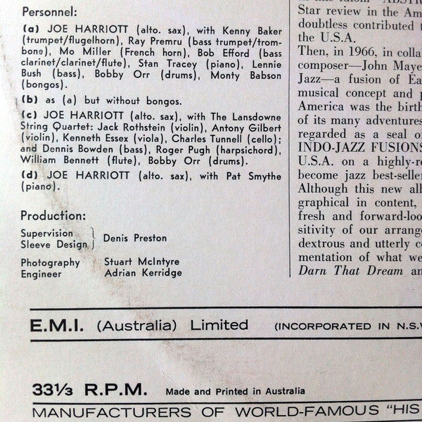 Joe Harriott – Personal Portrait LP vinyl record, image 3 of 5