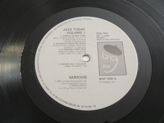 Various – Jazz Today Volume 1 LP vinyl record, image 3 of 4